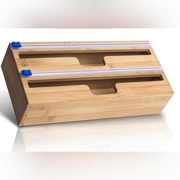 Bamboo 2-in-1 Multi-Use Wrap Dispenser Holder With Attached Cutter - Picture 1 of 9